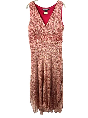 Jonathan Martin Dress 10 Lined 100% Silk Handkerchief Hem Faux Wrap Bohemian - Image 1 of 4