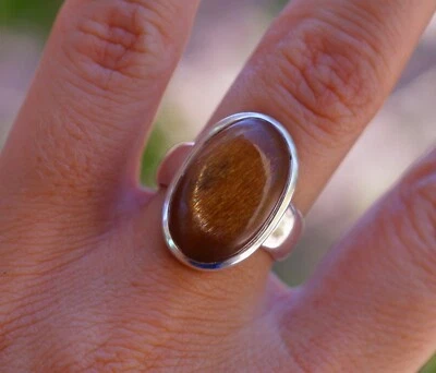 AAA Genuine Golden African Sunstone 925 Sterling Silver Ring size 7 - Image 1 of 4