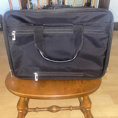 Maletín para portátil Solo bolso de cuero negro viaje de negocios Foto 1 de 4