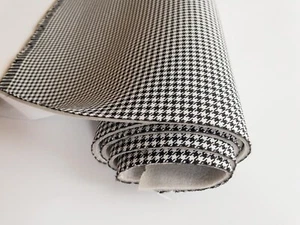 PORSCHE "Pepita" Seating Fabric Car Upholstery BLACK/WHITE (1963 to 1973). - Picture 1 of 5