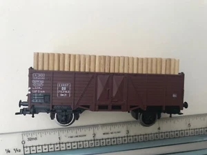 ho train dark brown wagon with logs - Picture 1 of 6