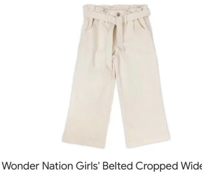 Jeans feminino Wonder Nation jeans, tamanho XXL, 18. de jeans cropped creme perna larga. - Imagem 1 de 4