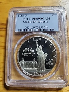 ❤️1986 S Statue of Liberty Silver Dollar PCGS PR 69 DCAM❤️ - Picture 1 of 5