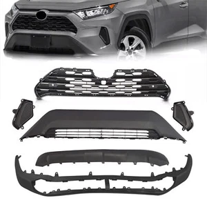6PCS For Toyota RAV4 2019-2022 Front Bumper Upper Lower Grille Fog Light Cover - Picture 1 of 9