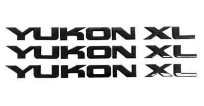 3PC BLACK NEW YUKON XL REPLACEMENT FOR GMC FRONT DOOR BADGE Emblem DECAL 2018 UP - Image 1 of 3