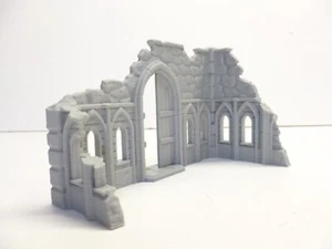 O gauge 1:43 scale derelict church / abbey ruins end of building 3D printed - Picture 1 of 11