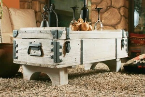 Couchtisch Truhe Kiste Beistelltisch Sofatisch Antik Stil Shabby Chic Holzmöbel - Bild 1 von 12