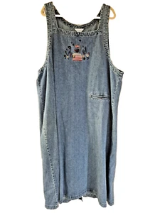 CJ BANKS Denim Americana Jumper. Size 22W. 4th Of July! Sweet Dress. - Picture 1 of 7