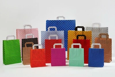 Papiertragetaschen PUNKTE Pünktchen Papiertüten Tüten Polka-Dots AUSWAHL - Bild 1 von 4