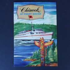 1950's M.V Chinook of Puget Sound Motor Ferry Souvenir Brochure Excellent Cond