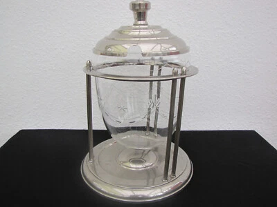 Herawerke Bowlegefäß Bowletopf Metall mit Glaseinsatz um 1910 - Bild 1 von 4