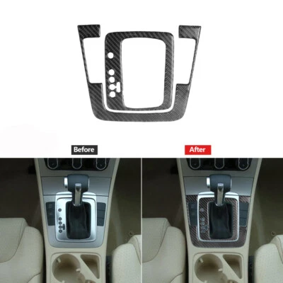 2Pcs Carbon Fiber Gear Shift Panel Trim Cover For Volkswagen Passat 2006-2011 Foto 1 de 4