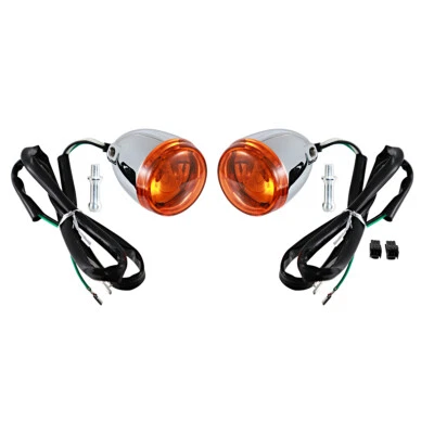 US Front Chrome Bullet Orange Turn Signals For Harley 2004-2013 Sportster 883 XL - Image 1 of 4