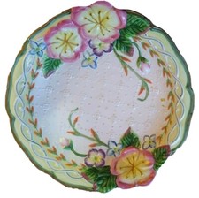 Fitz & Floyd Pansy Floral Design Serving Bowl Ceramic Decorative 10.5"