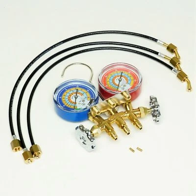 Colector de carga de latón con mangueras de 18" R600a R290 R134a refrigeración climática Foto 1 de 4