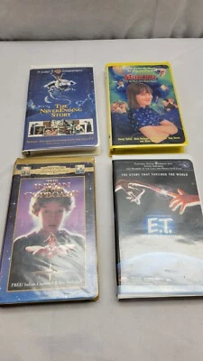 4 Classic VHS Movie Lot Neverending Story ET Matildia The Indian in the Cupboard Foto 1 de 4
