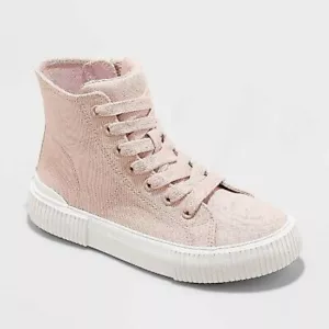 Girls' Cora Zipper Lace-Up Sneakers - Cat & Jack - Blush, Choose Size - Picture 1 of 4