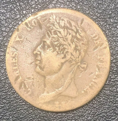 Moneda Mundial de 5 Céntimos de Francia Colonias Francesas 1828 Foto 1 de 2