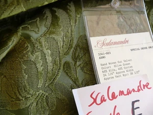 SCALAMANDRE ARNO HAND WOVEN CUT VELVET LARGE SQUARE MSRP$200-400+/Y E65 - Picture 1 of 2
