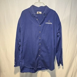Vintage Dallas Cowboys Pro Elite Button Down Shirt Size XL Blue - Picture 1 of 14