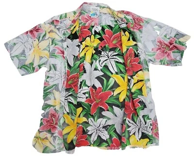 Camisa Aloha Hawaiana Sears Años 60 70 De Colección The Mens Store XL Estampado Floral Reverso Foto 1 de 4