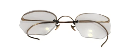 Gafas con marco de alambre dorado vintage 1/10 12K GF grabadas sin montura M31 Foto 1 de 4