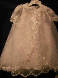 White Christening Baptism gown formal dress long wrap - Picture 1 of 10