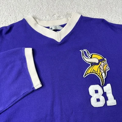 Camiseta suéter vintage anos 90 Minnesota Vikings NFL Mirage Throwback Carl Eller grande - Imagem 1 de 4