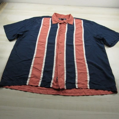 Camisa Nat Nast Para Hombres 2XL XXL Azul Coral Seda Algodón Abotonable Salón Campamento *Agujero Foto 1 de 4