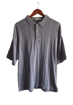 Camisa Polo Munsingwear Penguin Acanalada Para Hombres Azul Informal Manga Corta Talla L Foto 1 de 4