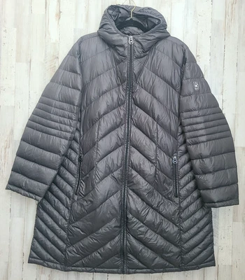 Michael Kors 2X Zip Hooded Puffer Jacket Down insulated Coat Quilted Lightweight - Image 1 of 4