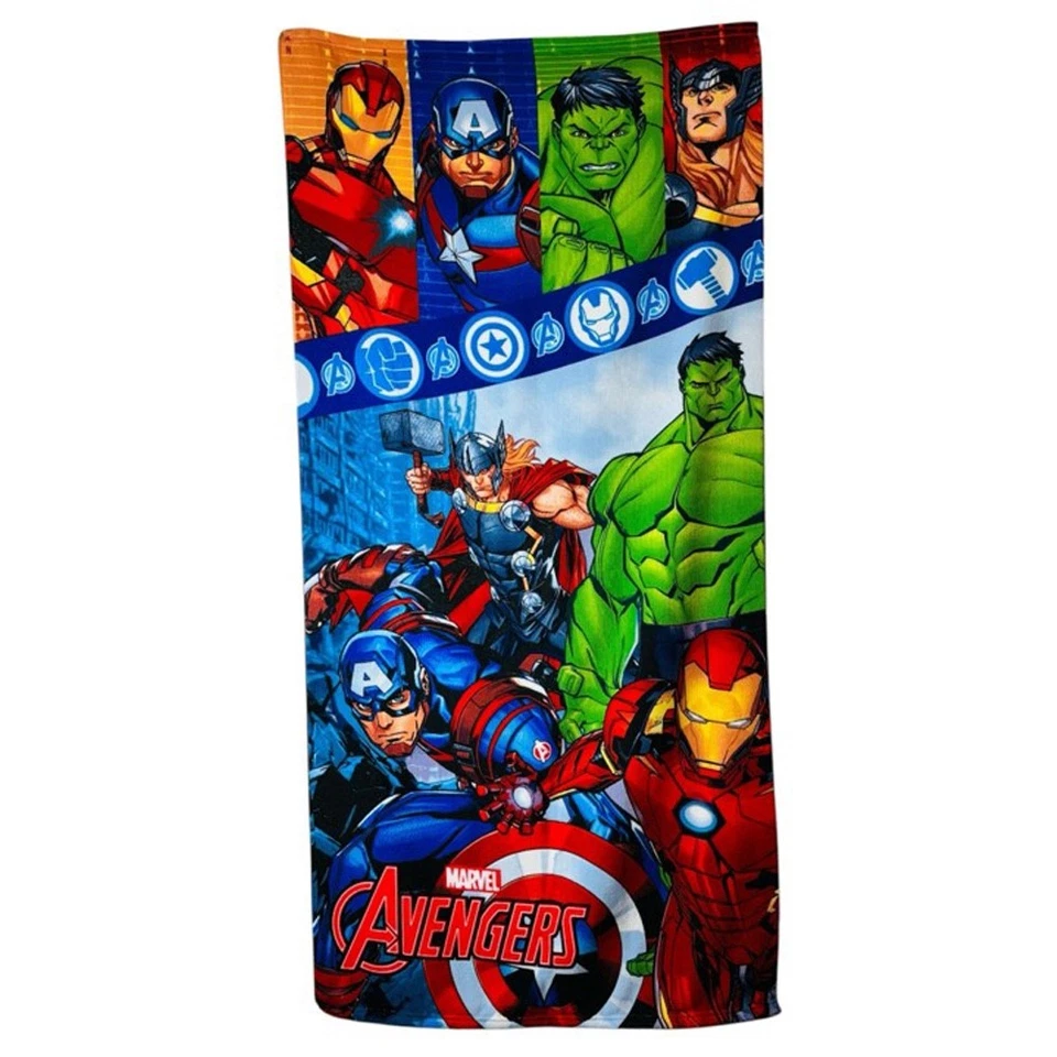 Marvel Avengers Beach Towel Soft Kids Childrens Boys Microfibre 70cm x 140cm