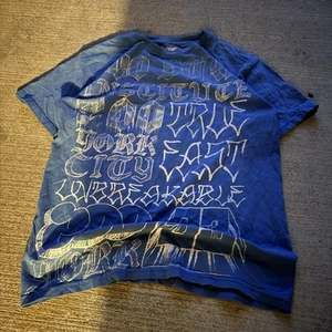 Vintage Y2K Zoo York Graffiti Spellout Cyber Retro Skater Grunge T-Shirt Small - Picture 1 of 5