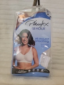 Playtex 4395 White 18 Hour All Around Smoothing Wire Free Bra Sz 34B New - Picture 1 of 9