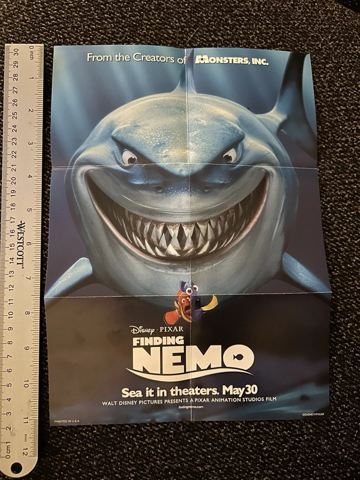 Mini póster Finding Nemo Pixar Disney 2003 promoción THQ Game Boy Advance plegado Foto 1 de 3