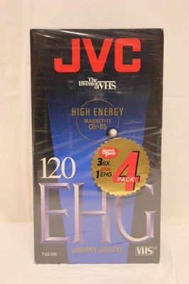 3x Cintas VHS de Alto Rendimiento JVC T-120 SX + 1x 120 EHG Nuevo Sellado Medios en Blanco E Foto 1 de 4