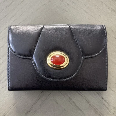 Vintage Key Case Holder Made in Italy for Neiman Marcus Genuine Leather w Gem - Image 1 of 4