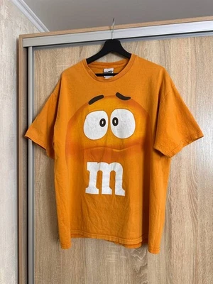 Camiseta naranja con estampado de cara grande de M&M para hombre talla XL anuncio de carreras Foto 1 de 4