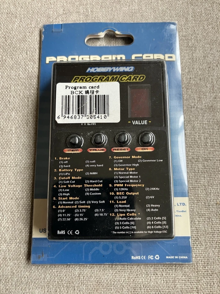Tarjeta de Programa Led Hobbywing Nueva en Paquete Foto 1 de 1
