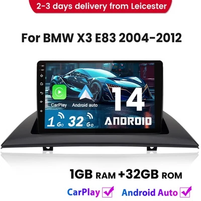 For BMW X3 E83 2004-2012 Carplay Android 14 Car Radio Stereo GPS SAT NAV BT DAB+ - Image 1 of 4
