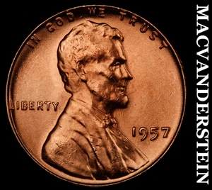 1957 Lincoln Wheat Cent - Choice Gem Brilliant Unc  No Reserve  #F9338 - Picture 1 of 2