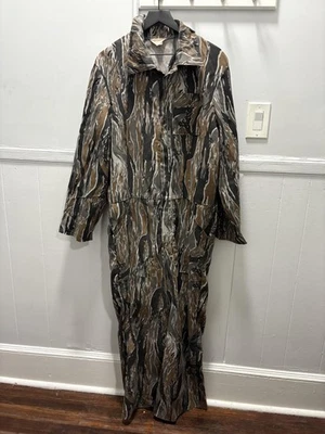 Vintage Clarktree Outdoors Coveralls Mens Large Tree Bark Camo Made USA 90s - Image 1 of 4