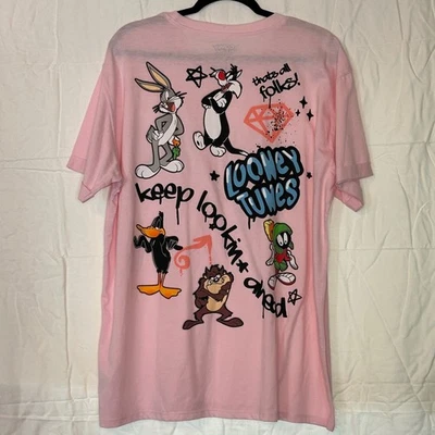 Camiseta Looney Tunes Rosa Gráfica Dibujos Animados Graffiti Piolín Mujeres Plus XXL NUEVA SIN ETIQUETAS Foto 1 de 4