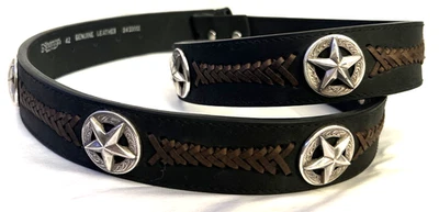 Cinturón Nocona Hombre 42 Nuevo Cuero 2 Tonos Estrella Concho Western Rodeo Sin Hebilla Nuevo sin Etiquetas Foto 1 de 4