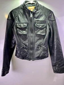 Michael Kors Moto Leather Jacket Women’s XS ~ Timeless Style - Picture 1 of 8