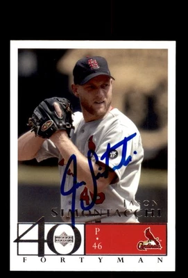 Signed Baseball Card Auto Jason Simontacchi 2003 Upper Deck 40-Man Cardinals - Image 1 of 2
