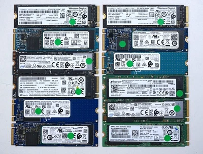 Лот из 12 различных Твердотельные накопители 256 ГБ M.2 NVMe (Intel, Toshiba, WD...) - Изображение 1 из 4