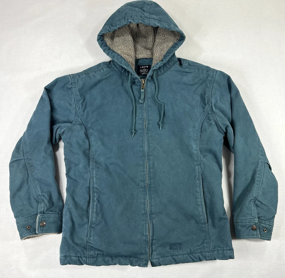 Lakin & Mckey Hooded Fleece Sherpa Lined Canvas Work Chore Coat Womens Medium - Image 1 of 4