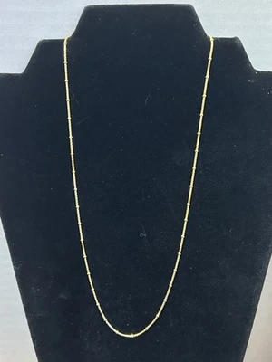 Vtg Delicate Gold Over Sterling Silver 925 Italy Station Ball Chain Necklace 20” - Image 1 of 4
