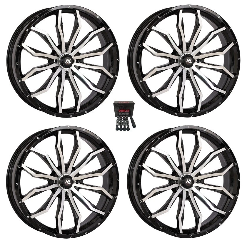 High Lifter HL21 24" Wheels Machined Can-Am Defender (4) Foto 1 de 3